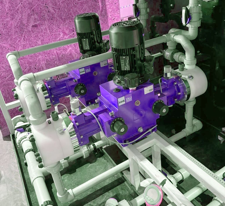 پکیج تزریق اسید هد PVDF جفت هد پمپ رفت و برگشتی دبی بالا بزرگترین